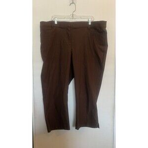Lane Bryant Work Wear Women's Brown Solid Plus Size Pants 20
